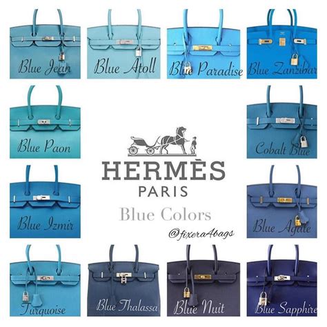 hermes blue family|hermes luggage color chart.